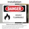 Signmission Highly Flammable Danger Sign, Vinyl Decal, 14in W x 10in L, 2PK OS-2PACK-DS-D-1014-L-2027 - alternate 2